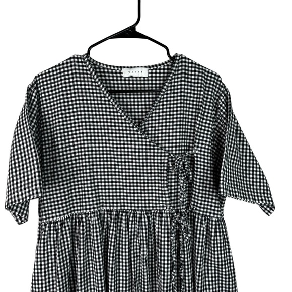 Olive Clothing Faye Ribbon Dress Cotton Gingham Ties UK - Picture 5 of 13